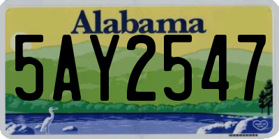 AL license plate 5AY2547