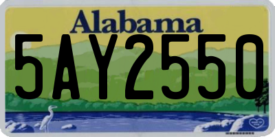 AL license plate 5AY2550