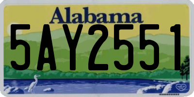 AL license plate 5AY2551