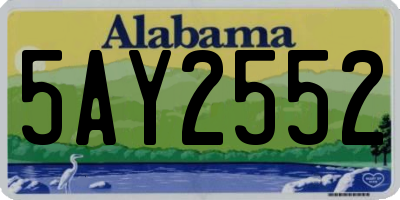 AL license plate 5AY2552
