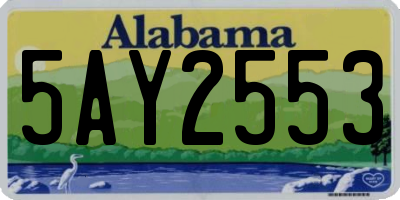 AL license plate 5AY2553