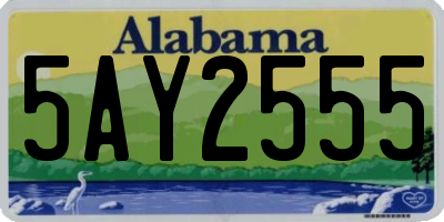 AL license plate 5AY2555