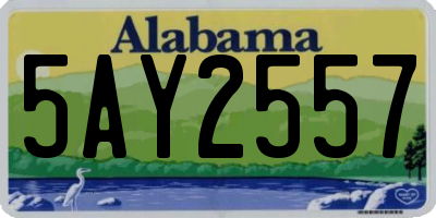 AL license plate 5AY2557