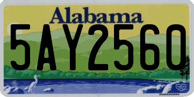 AL license plate 5AY2560