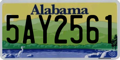 AL license plate 5AY2561