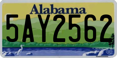 AL license plate 5AY2562