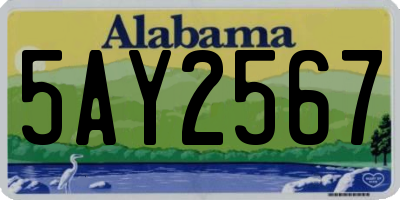 AL license plate 5AY2567