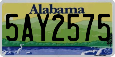 AL license plate 5AY2575