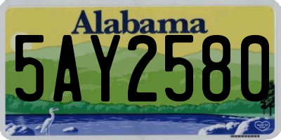 AL license plate 5AY2580
