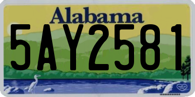 AL license plate 5AY2581