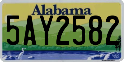 AL license plate 5AY2582
