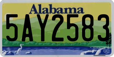 AL license plate 5AY2583