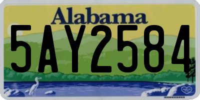 AL license plate 5AY2584