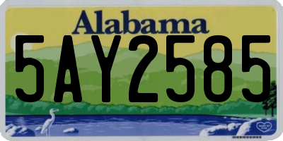 AL license plate 5AY2585