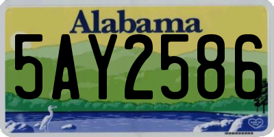 AL license plate 5AY2586
