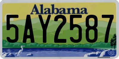 AL license plate 5AY2587
