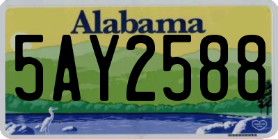 AL license plate 5AY2588