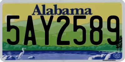 AL license plate 5AY2589