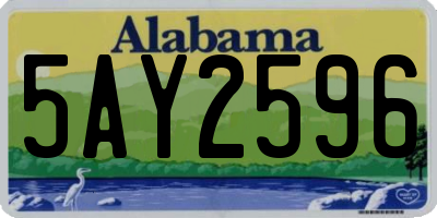 AL license plate 5AY2596