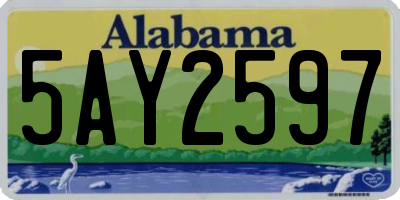 AL license plate 5AY2597