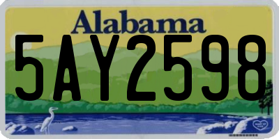 AL license plate 5AY2598