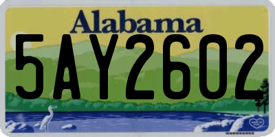 AL license plate 5AY2602