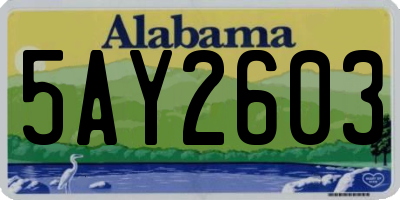 AL license plate 5AY2603