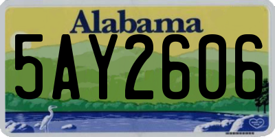AL license plate 5AY2606
