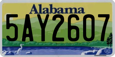 AL license plate 5AY2607