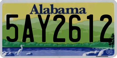 AL license plate 5AY2612