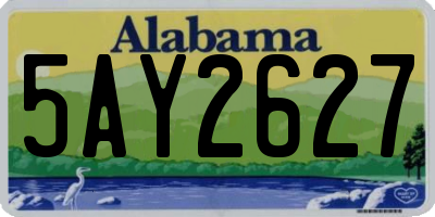 AL license plate 5AY2627