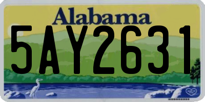 AL license plate 5AY2631