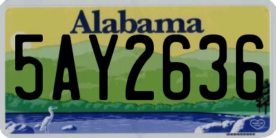 AL license plate 5AY2636