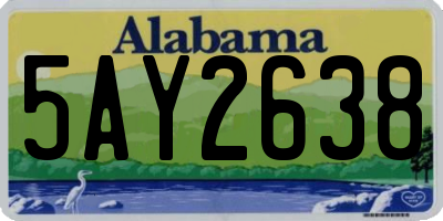 AL license plate 5AY2638