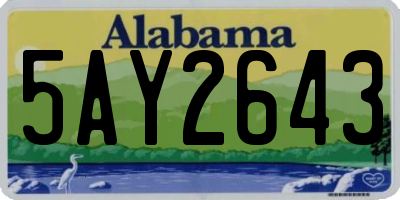 AL license plate 5AY2643