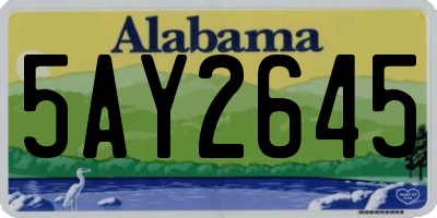 AL license plate 5AY2645