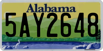 AL license plate 5AY2648