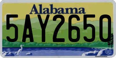 AL license plate 5AY2650