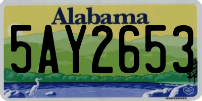 AL license plate 5AY2653