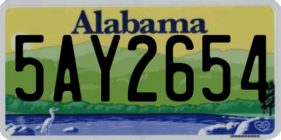AL license plate 5AY2654