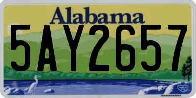 AL license plate 5AY2657
