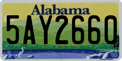 AL license plate 5AY2660