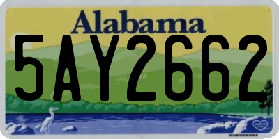 AL license plate 5AY2662