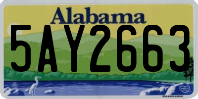 AL license plate 5AY2663