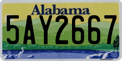 AL license plate 5AY2667