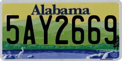AL license plate 5AY2669