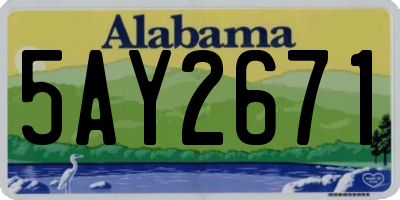 AL license plate 5AY2671