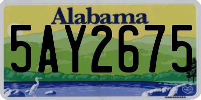 AL license plate 5AY2675