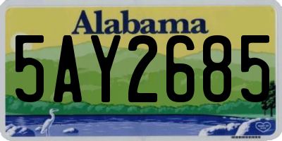 AL license plate 5AY2685