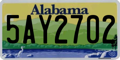 AL license plate 5AY2702